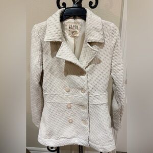 Like new Billabong cream/white pea coat - M